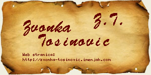 Zvonka Tošinović vizit kartica